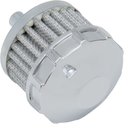 Drag Specialties Crankcase Vent Replacement Filter Vent Filter Aluminium Chrome Chrome Top