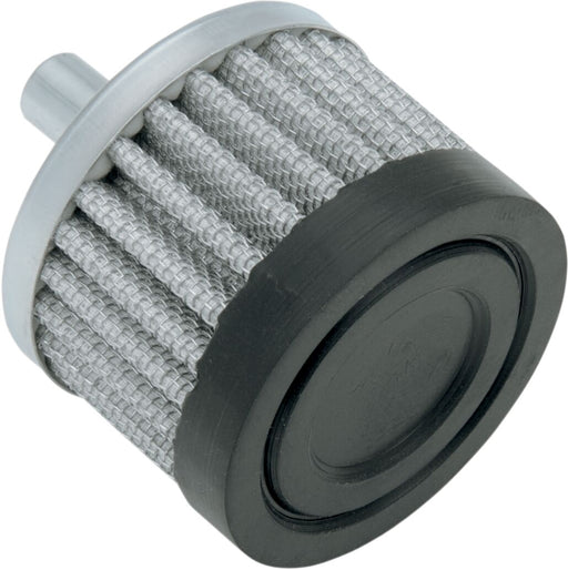 Drag Specialties Crankcase Vent Replacement Filter Vent Filter Aluminium Black Rubber Top