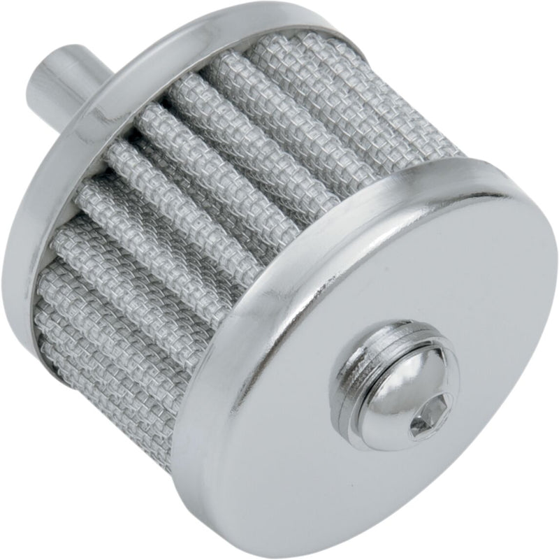 Drag Specialties Crankcase Vent Replacement Filter Vent Filter Aluminium Chrome Bolt Button-Head
