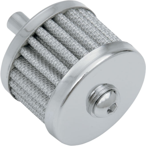 Drag Specialties Crankcase Vent Replacement Filter Vent Filter Aluminium Chrome Bolt Button-Head