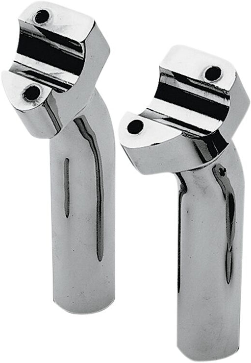 Drag Specialties Buffalo Billet Aluminium Handlebar Risers Chrome Silver Pullback Pair