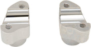 Drag Specialties Buffalo Billet Aluminium Handlebar Risers Chrome Silver Straight Pair - 290113