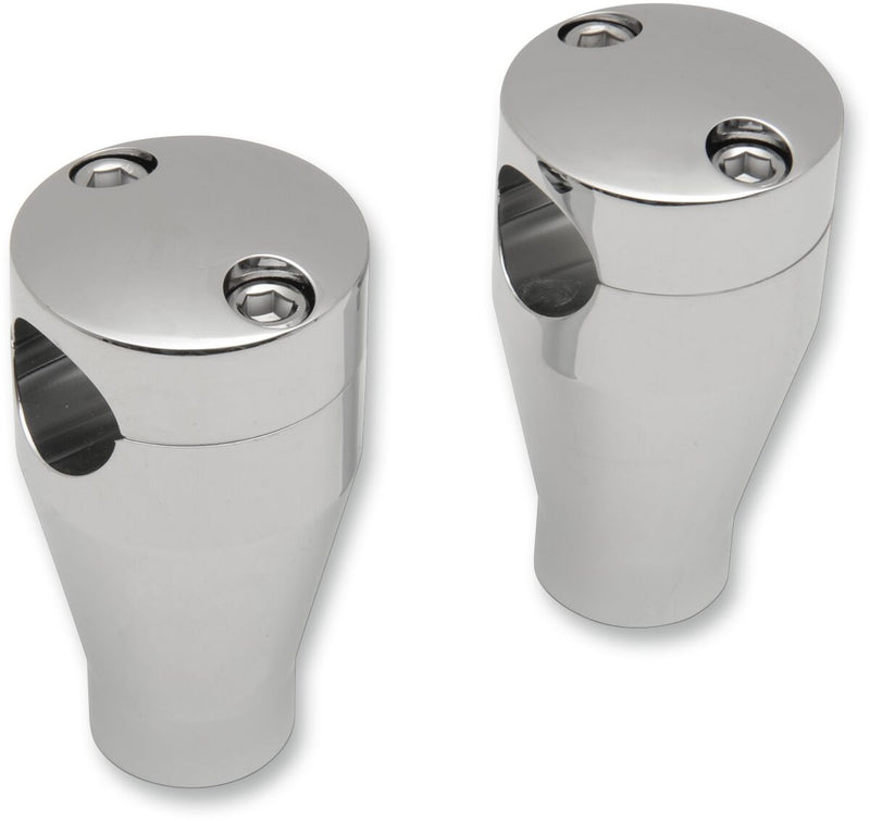 Drag Specialties Handlebar Riser Sockets Chrome Silver Bolt Top Straight Aluminium Pair - 57-6000A-SC