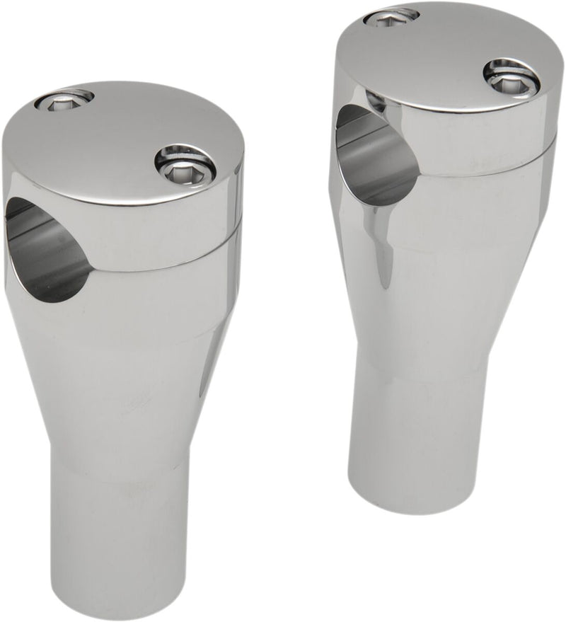 Drag Specialties Handlebar Riser Sockets Chrome Silver Bolt Top Straight Aluminium Pair - 57-6001A-SC