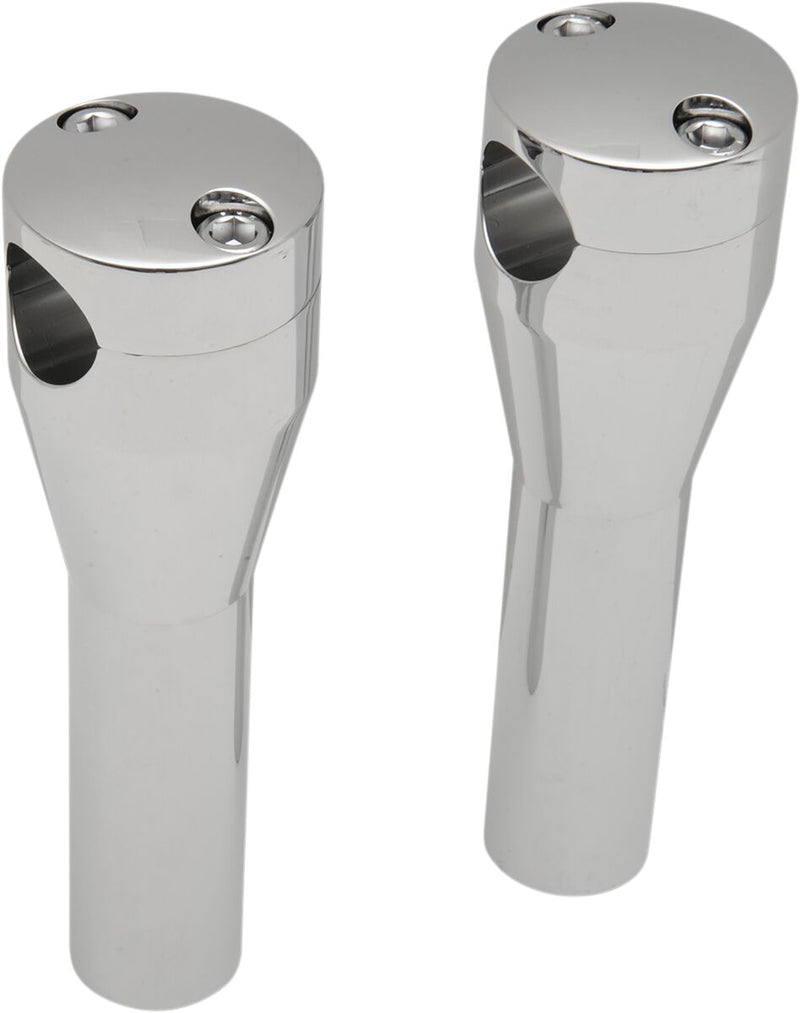 Drag Specialties Handlebar Riser Sockets Chrome Silver Bolt Top Straight Aluminium Pair - 57-6002A-SC