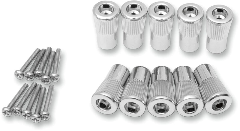 Drag Specialties Replacement Reset Knobs Chrome Knurled Straight Gauge Aluminium 10 Pack - 80008A