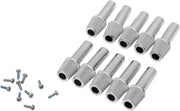 Drag Specialties Replacement Reset Knobs Chrome Conical Knurled Gauge Aluminium 10 Pack - 21-0853B-PB