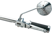 Drag Specialties Round Series Mirror Chrome Silver Left Right Side View Steel - 302154-BC4-LB16