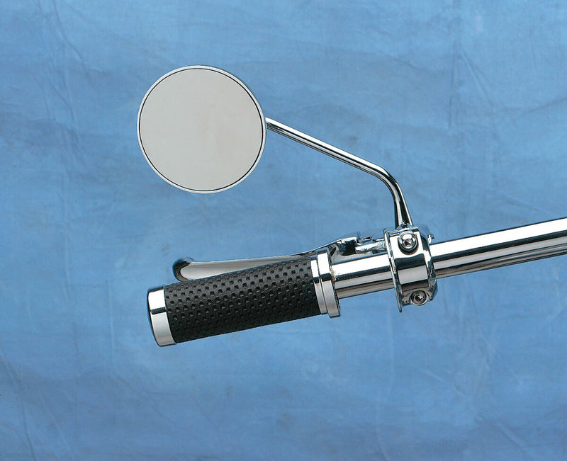 Drag Specialties Round Series Mirror Chrome Silver Left Right Side View Steel Each