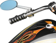 Drag Specialties Stealth II Mirror Chrome Silver Left Right Side View Steel Each