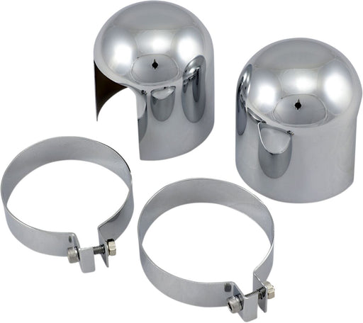 Drag Specialties Chrome Shock Top Caps for Various Various Harley-Davidson Motorcycles (See Fitment List)