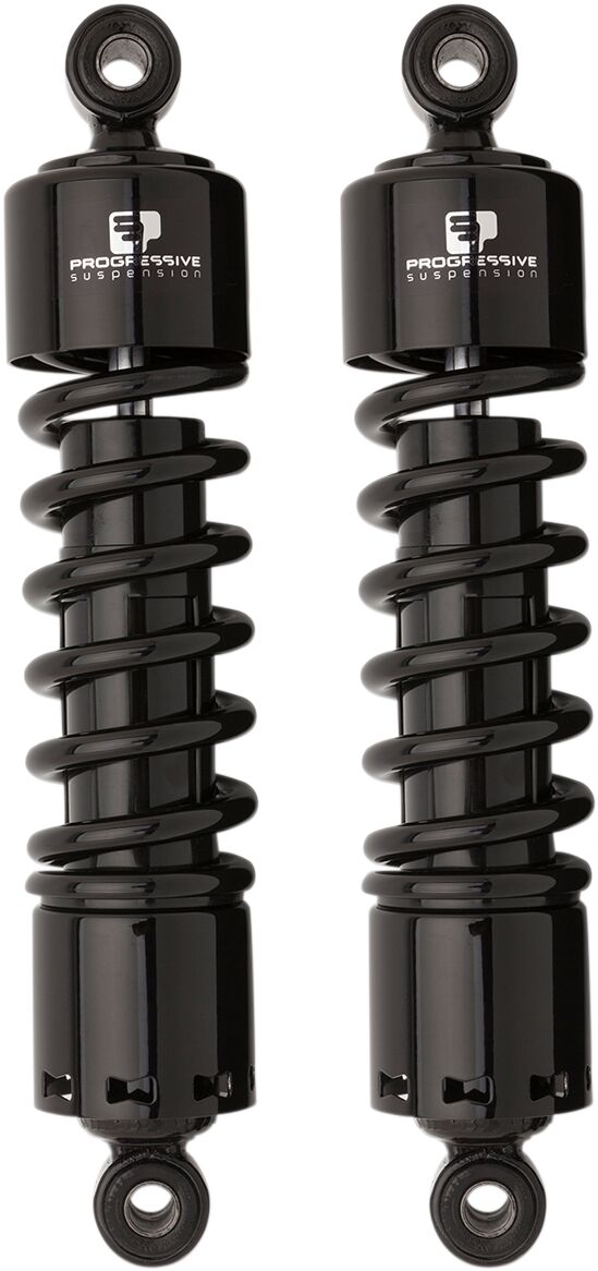 Progressive Suspension 412 Series Shocks 412 Series without Covers Shock Absorber Black Rear Coilover Monotube Steel Pair - 412-4045B