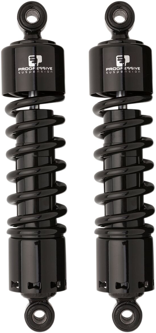 Progressive Suspension 412 Series Shocks 412 Series without Covers Shock Absorber Black Rear Coilover Monotube Steel Pair - 412-4036B