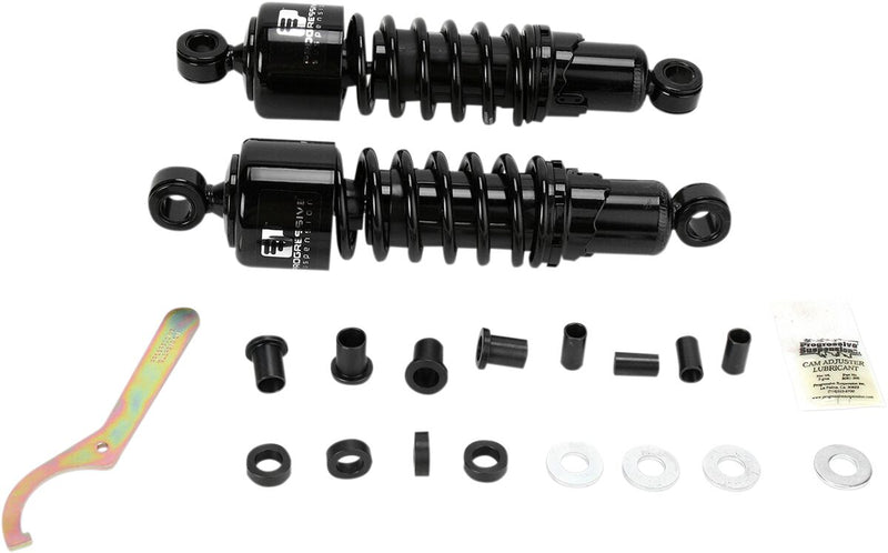 Progressive Suspension 412 Series Shocks 412 Series without Covers Shock Absorber Black Rear Coilover Monotube Steel Pair