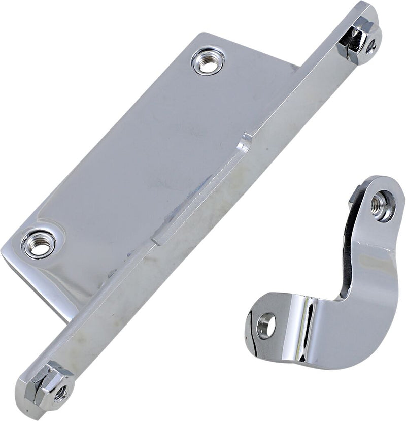Drag Specialties Oil Tank Bracket Set Mounting Bracket Chrome Silver - 74022