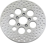 Drag Specialties Polished Stainless Steel Drilled Brake Rotor Silver Front C/B - 060185ASP-BC648
