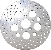Drag Specialties Polished Stainless Steel Drilled Brake Rotor Silver Rear C/B
