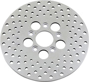Drag Specialties Vintage Drilled Brake Rotor Shovelhead Silver Rear One Piece (Fixed) Stainless Steel
