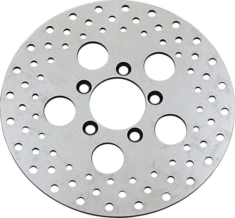 Drag Specialties Vintage Drilled Brake Rotor Shovelhead Silver Front One Piece (Fixed) Stainless Steel