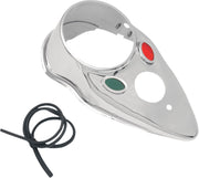 Drag Specialties Cat Eye Dash Cover Base Plate Chrome Steel - 12-0034