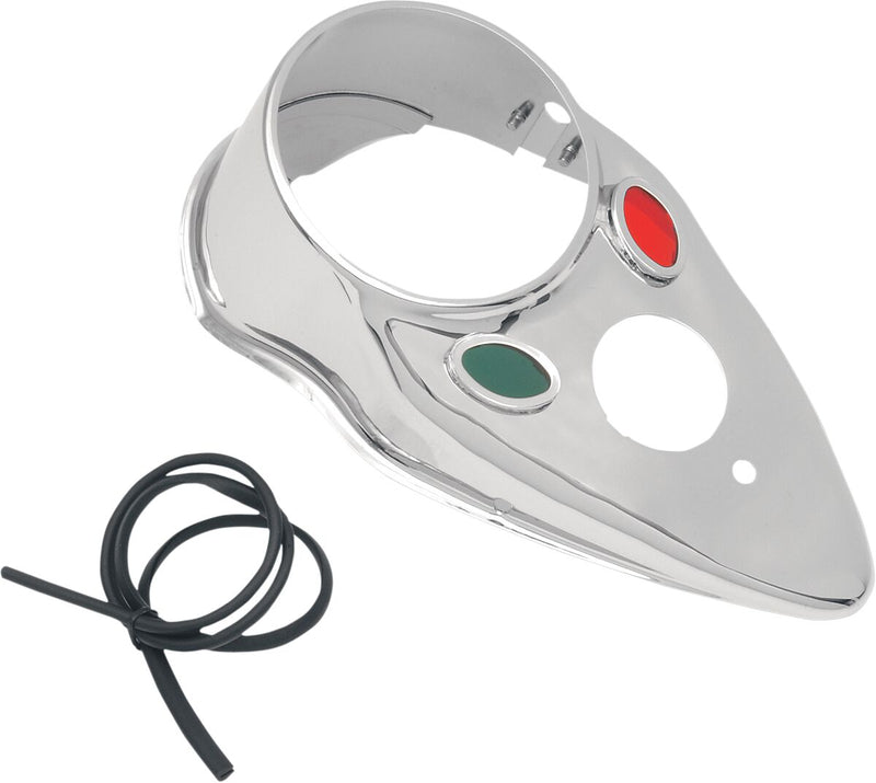 Drag Specialties Cat Eye Dash Cover Base Plate Chrome Steel - 12-0034