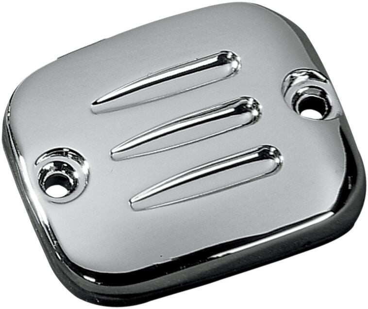 Drag Specialties Front Brake Master Cylinder Cover Chrome Silver Grooved Aluminium Kit