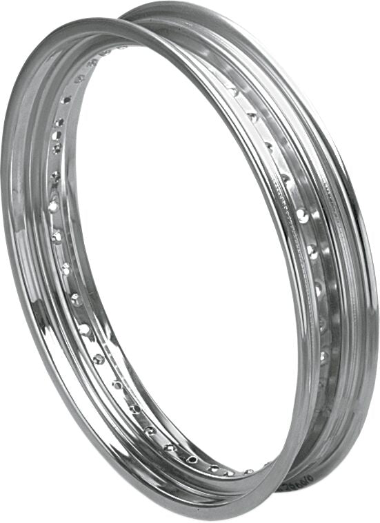 Drag Specialties Rolled Edge Front Rim Chrome Silver Drop Center 40 Hole Steel
