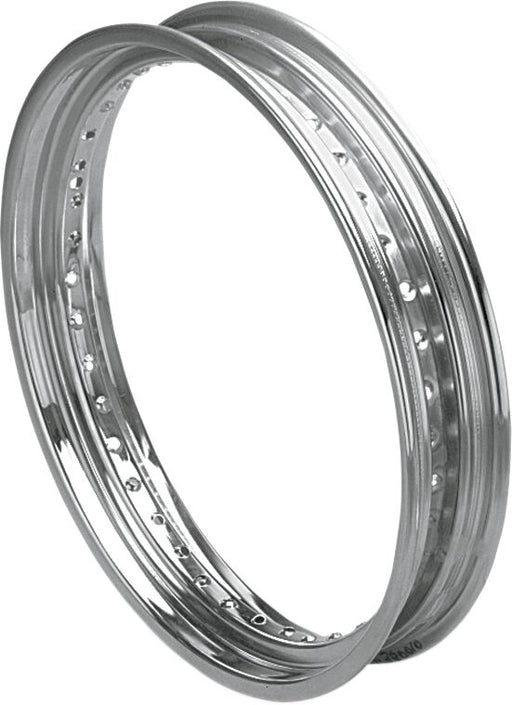 Drag Specialties Rolled Edge Front Rim Chrome Silver Drop Center 40 Hole Steel