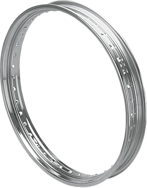 Drag Specialties Rolled Edge Front Rim Chrome Silver Drop Center 40 Hole Steel