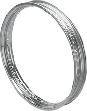 Drag Specialties Rolled Edge Front Rim Chrome Silver Drop Center 40 Hole Steel - 11646