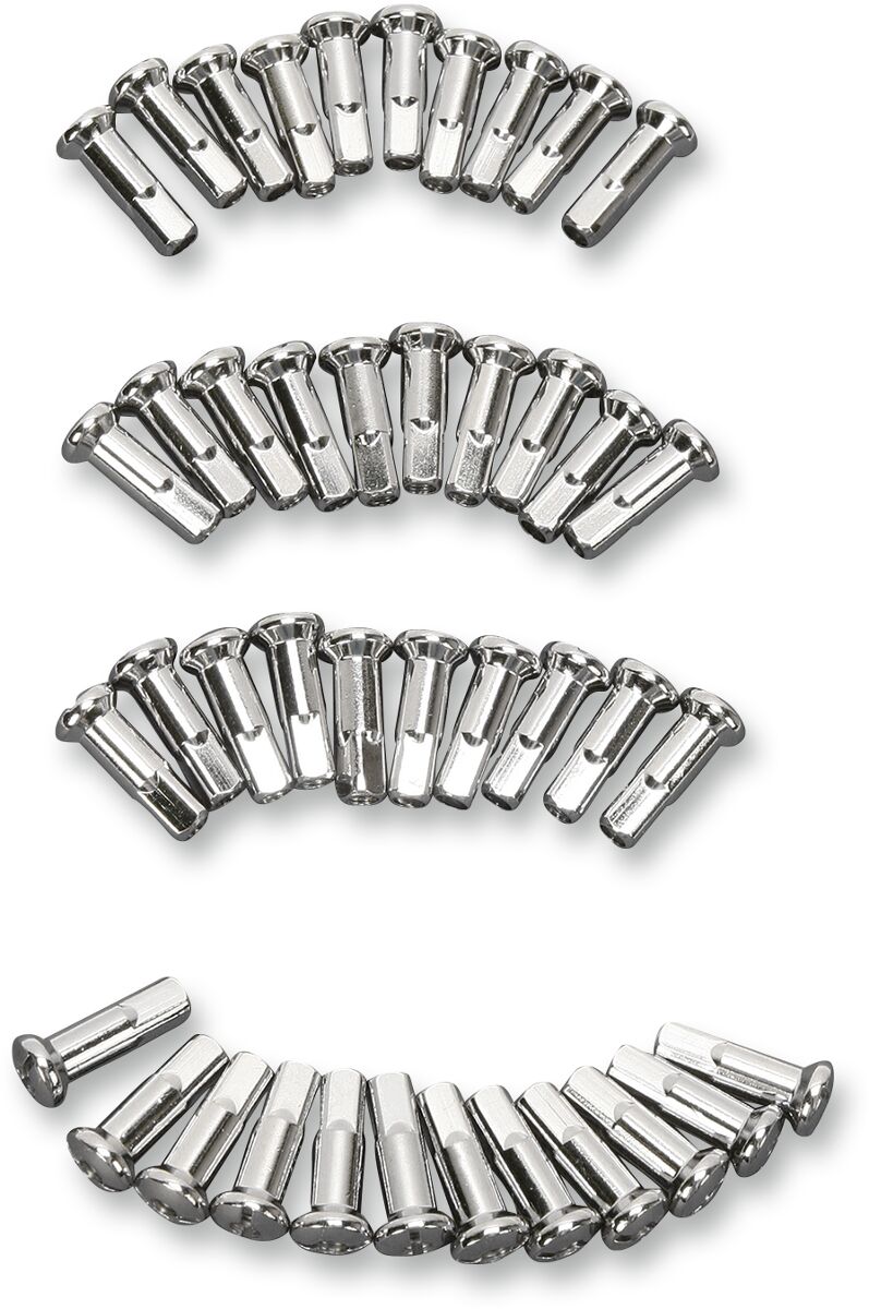 Drag Specialties Replacement Nipples for Spoke Set Spoke Nipple Chrome Silver Extra Long Steel 40 Pack