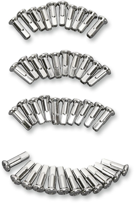 Drag Specialties Replacement Nipples for Spoke Set Spoke Nipple Chrome Silver Extra Long Steel 40 Pack