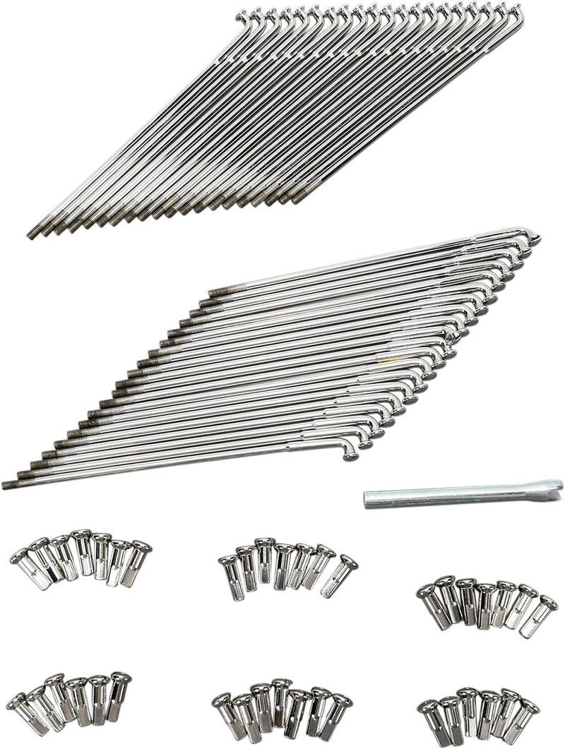 Drag Specialties Chrome and Stainless Steel Spoke Set Wide Glide Drop Center Front - 16-0502-BC629