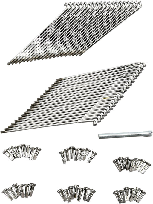 Drag Specialties Spoke Set for Spun Steel and Excel Aluminium Rim Chrome Front 40 Pack