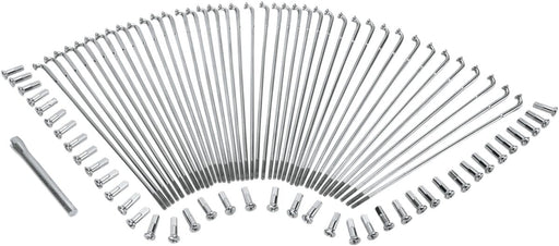 Drag Specialties Chrome and Stainless Steel Spoke Set Wide Glide Drop Center Front Rear