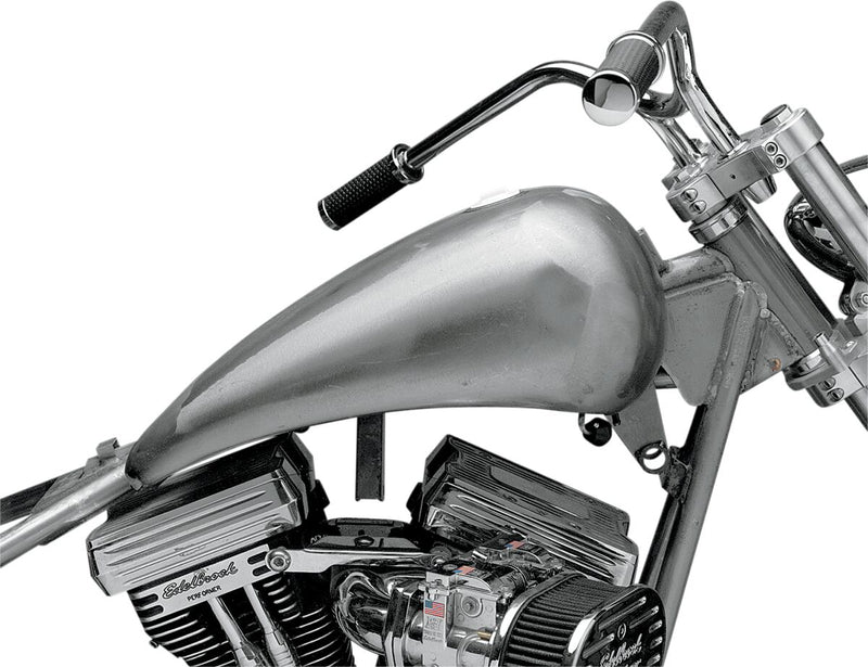 Drag Specialties One-Piece Smooth-Top Style Extended Gas Tank Raw Silver Smooth Top Steel Each