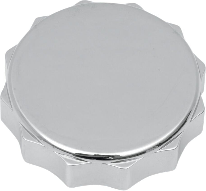 Drag Specialties Deluxe Gas Cap Fuel Cap Chrome Silver Cam-Style Twist-On Vented ABS Plastic