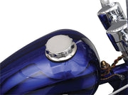 Drag Specialties Deluxe Gas Cap Fuel Cap Chrome Silver Cam-Style Twist-On Vented ABS Plastic Each