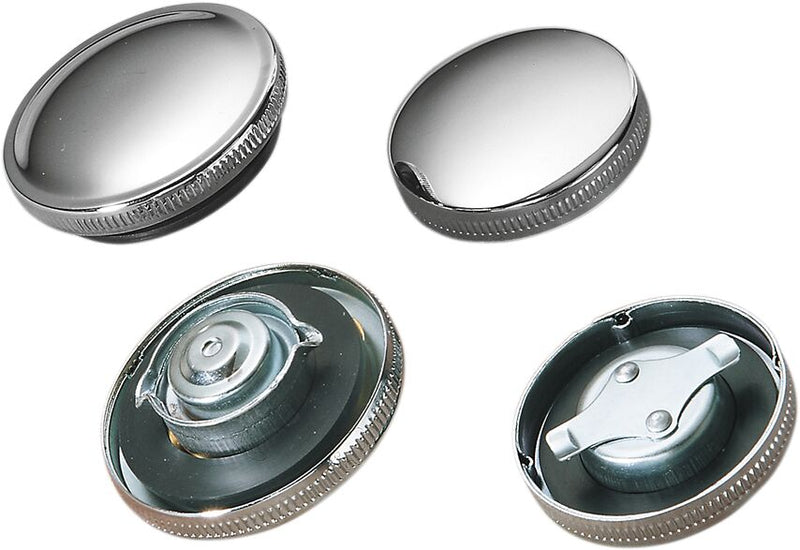 Drag Specialties Original-Style Gas Cap Fuel Cap Chrome Silver Shovelhead Non-Vented Aluminium Each