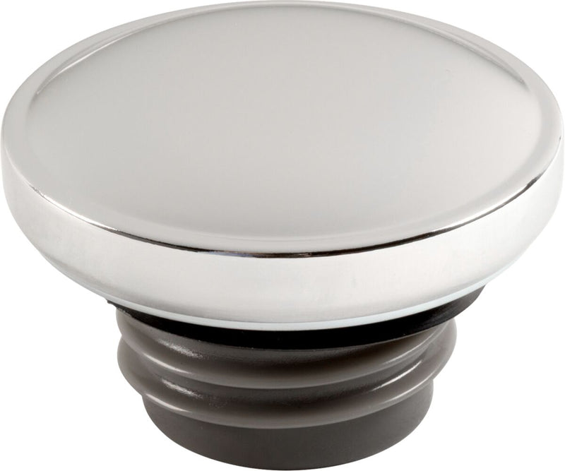 Drag Specialties Screw-In Gas Cap Fuel Cap Chrome Silver Vented Stainless Steel