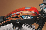 Drag Specialties Gas Tank with Chrome Aero-Style Gas Cap Raw Silver High Tunnel Rubber Mount Steel Each