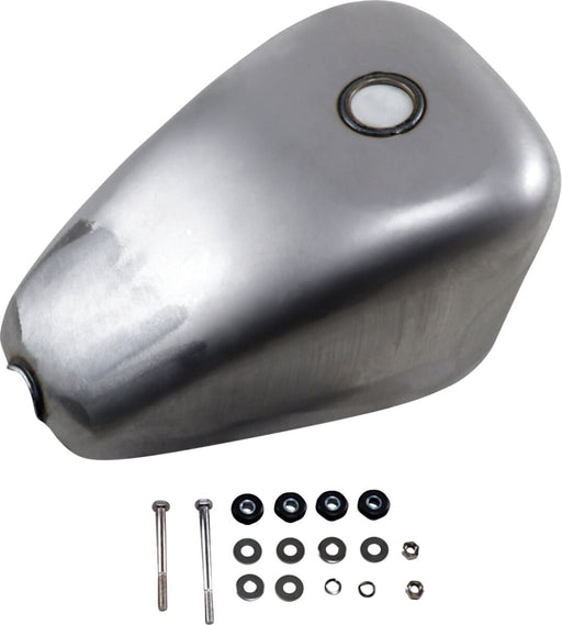 Drag Specialties Gas Tank Raw Silver Rubber Mount Steel