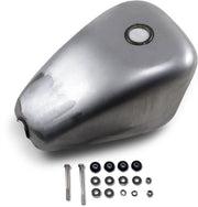 Drag Specialties Gas Tank Raw Silver Rubber Mount Steel - 011483-BX34