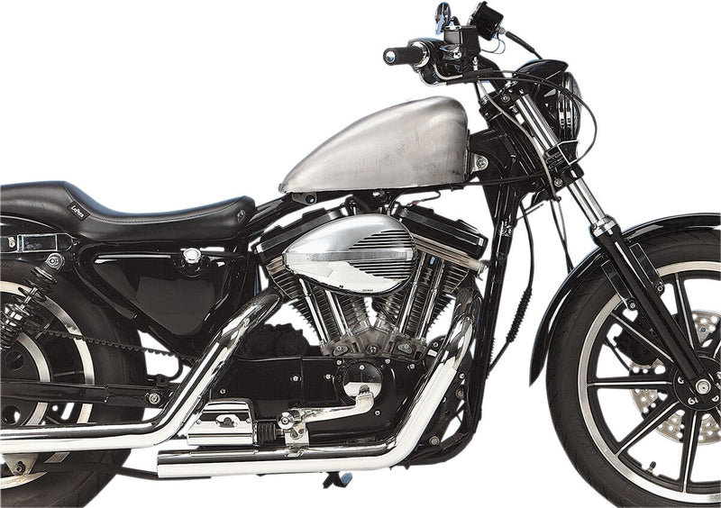 Drag Specialties Gas Tank Raw Silver Rubber Mount Steel Each