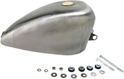 Drag Specialties Gas Tank Raw Silver Rubber Mount Steel - 011497-BX34