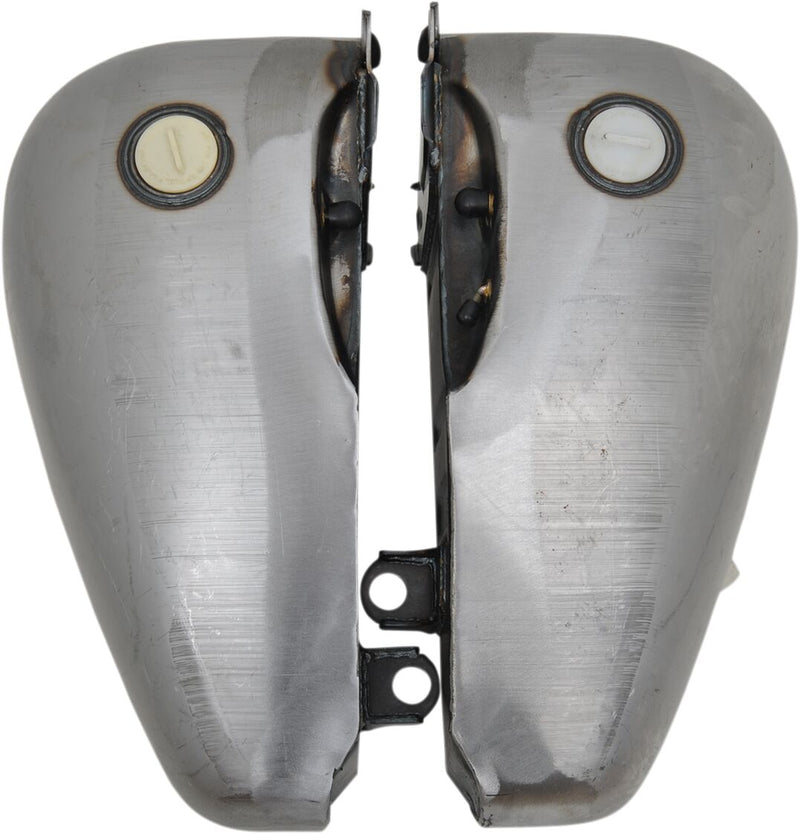 Drag Specialties Fat Bob-Style Gas Tanks Fuel Tank Raw Silver Flatside Fatbob Steel Pair