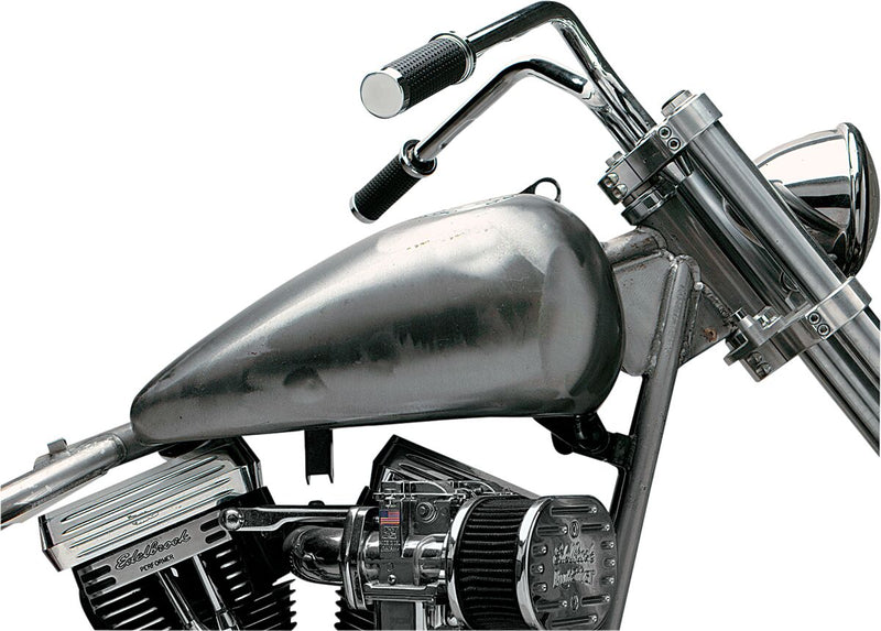 Drag Specialties Fat Bob-Style Gas Tanks Fuel Tank Raw Silver Flatside Fatbob Steel Pair - 011184-BX36