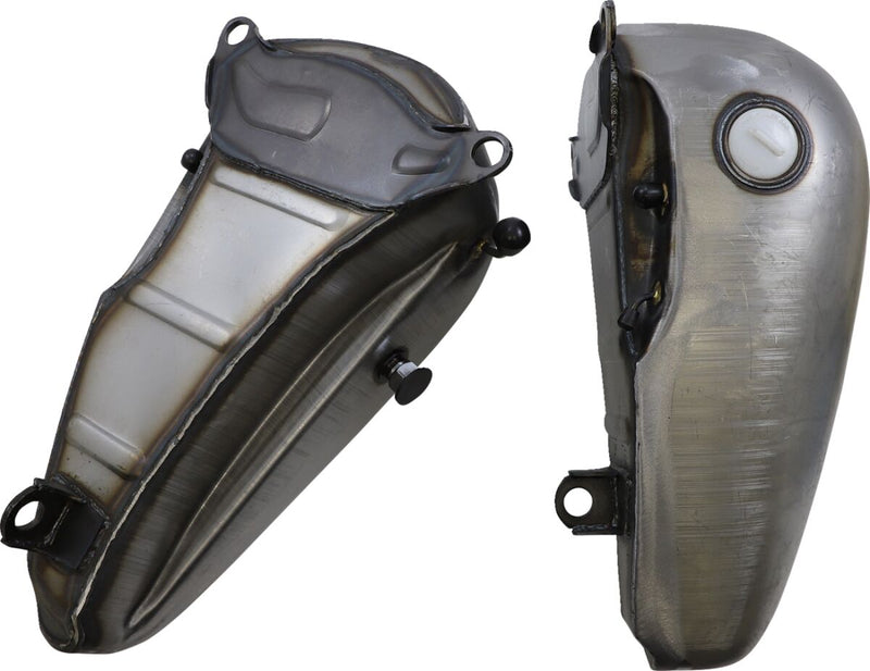 Drag Specialties Fat Bob-Style Gas Tanks Fuel Tank Raw Silver Flatside Fatbob Steel Pair