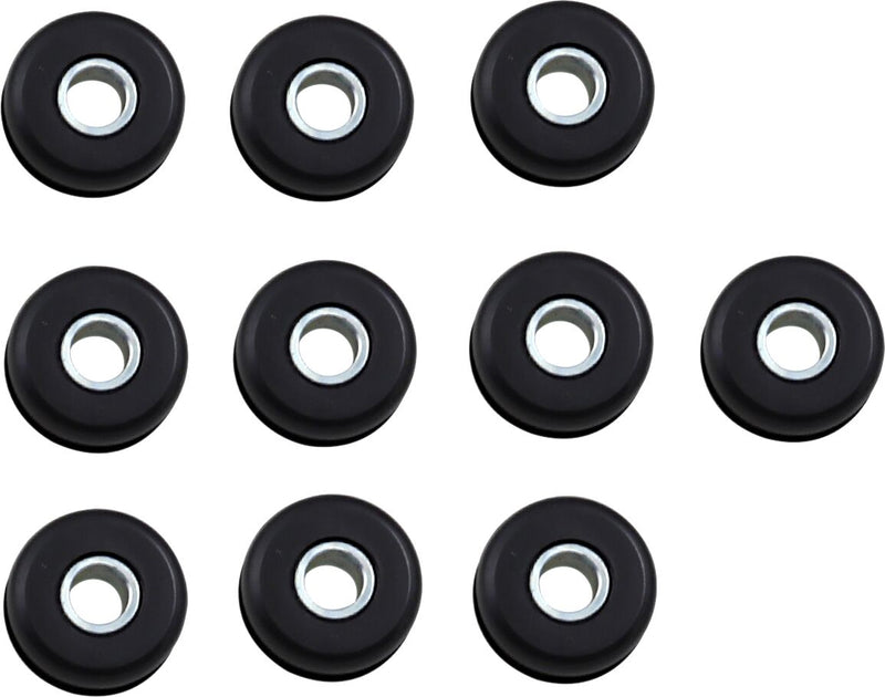 Drag Specialties Gas Tank Grommets Black Silver Fuel Tank Rubber 10 Pack - 22-0112-AHC4