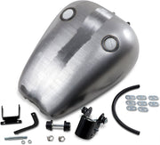 Drag Specialties Rubber-Mount Quickbob™ Gas Tank QuickBob® Fuel Tank Raw Silver Smooth Top Fatbob Steel Each